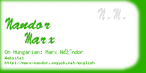 nandor marx business card